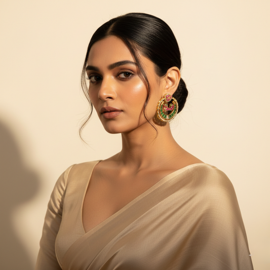 Meher Drops – Gold-Plated Kundan Style Artificial Earrings for Wedding & Festive Wear