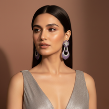 Sitara Dangles Earrings – Pink Crystal Artificial Dangle Earrings | Noor by Ornista