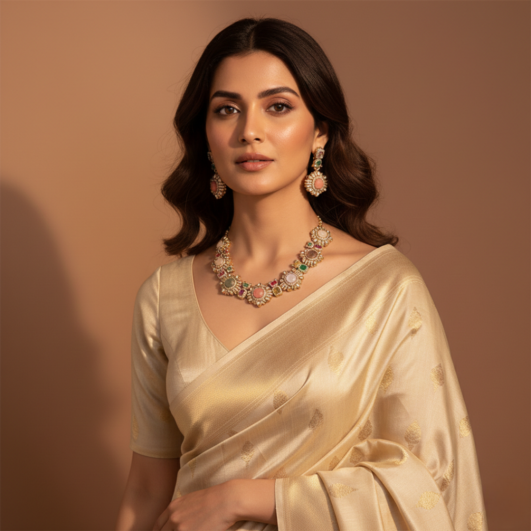 Heer Haar – Multicolour Kundan Style Artificial Necklace Set for Wedding & Festive Wear