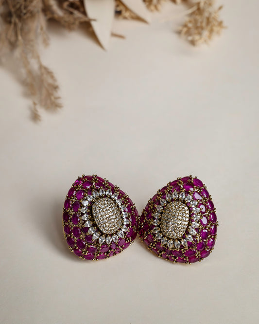 Chand Sitara Studs - Ruby