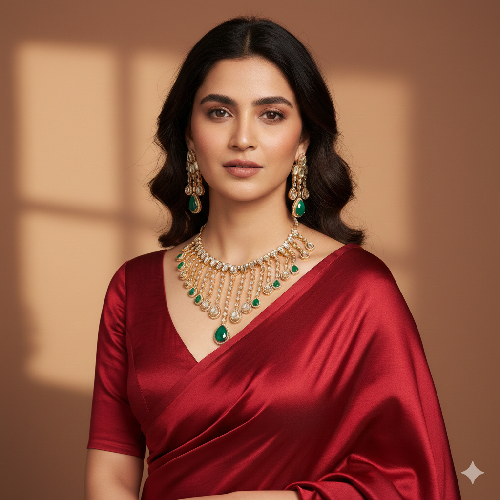 Raj Mahal Polki Necklace Set