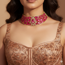 Taj Polki Choker Necklace Set – Pink Polki Artificial Jewellery | Noor by Ornista