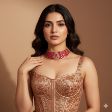 Taj Polki Choker Necklace Set – Pink Polki Artificial Jewellery | Noor by Ornista