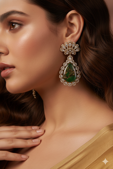 Anaya Drops – Blue Stone Kundan Style Artificial Earrings for Party & Festive Wear