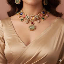 Zara Necklace – Multicolour Kundan Style Artificial Necklace Set for Wedding & Festive Wear