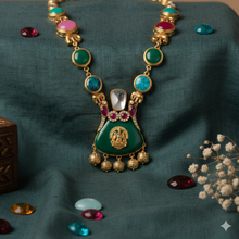 Kaya Long Necklace – Multicolour Temple Style Artificial Long Necklace for Festive & Traditional Wear