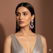 Sitara Dangles Earrings – Pink Crystal Artificial Dangle Earrings | Noor by Ornista