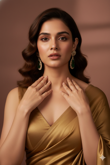 Anaya Drops – Blue Stone Kundan Style Artificial Earrings for Party & Festive Wear