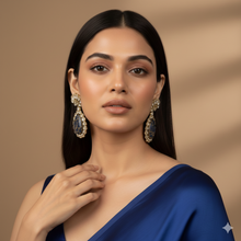Anaya Drops – Blue Stone Kundan Style Artificial Earrings for Party & Festive Wear