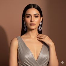 Sitara Dangles Earrings – Pink Crystal Artificial Dangle Earrings | Noor by Ornista