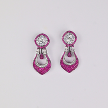 Sitara Dangles Earrings – Pink Crystal Artificial Dangle Earrings | Noor by Ornista
